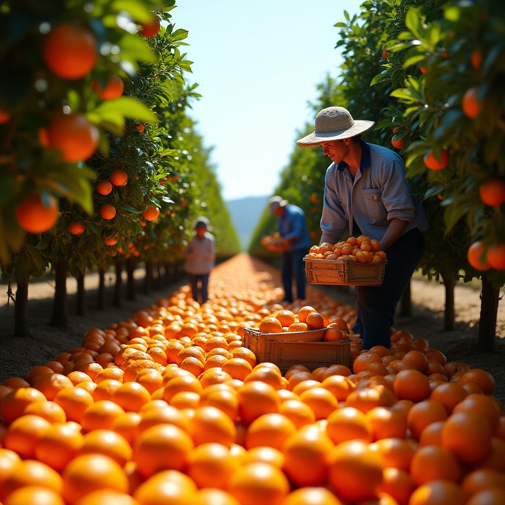 Huerto de naranjos en plena producción